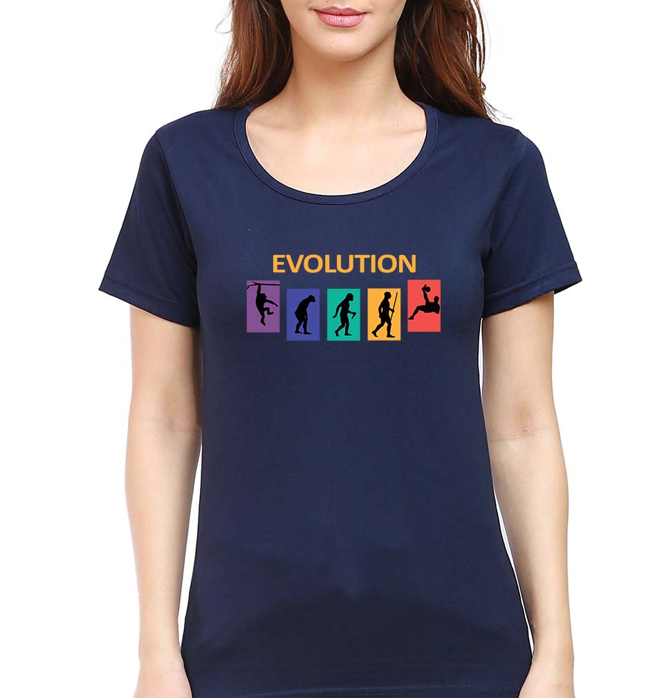 Evolution Football T-Shirt for Women-Navy Blue-Ektarfa.online