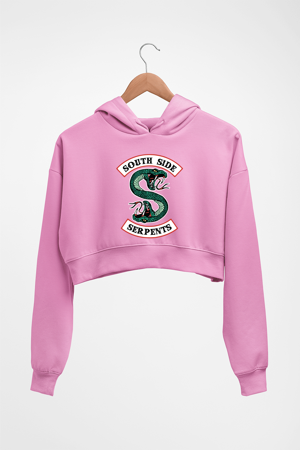 south side serpents riverdale Crop HOODIE FOR WOMEN-Light Baby Pink-Ektarfa.online