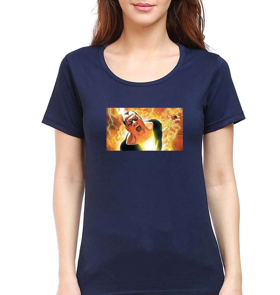 Black Adam T-Shirt for Women-Navy Blue-Ektarfa.online