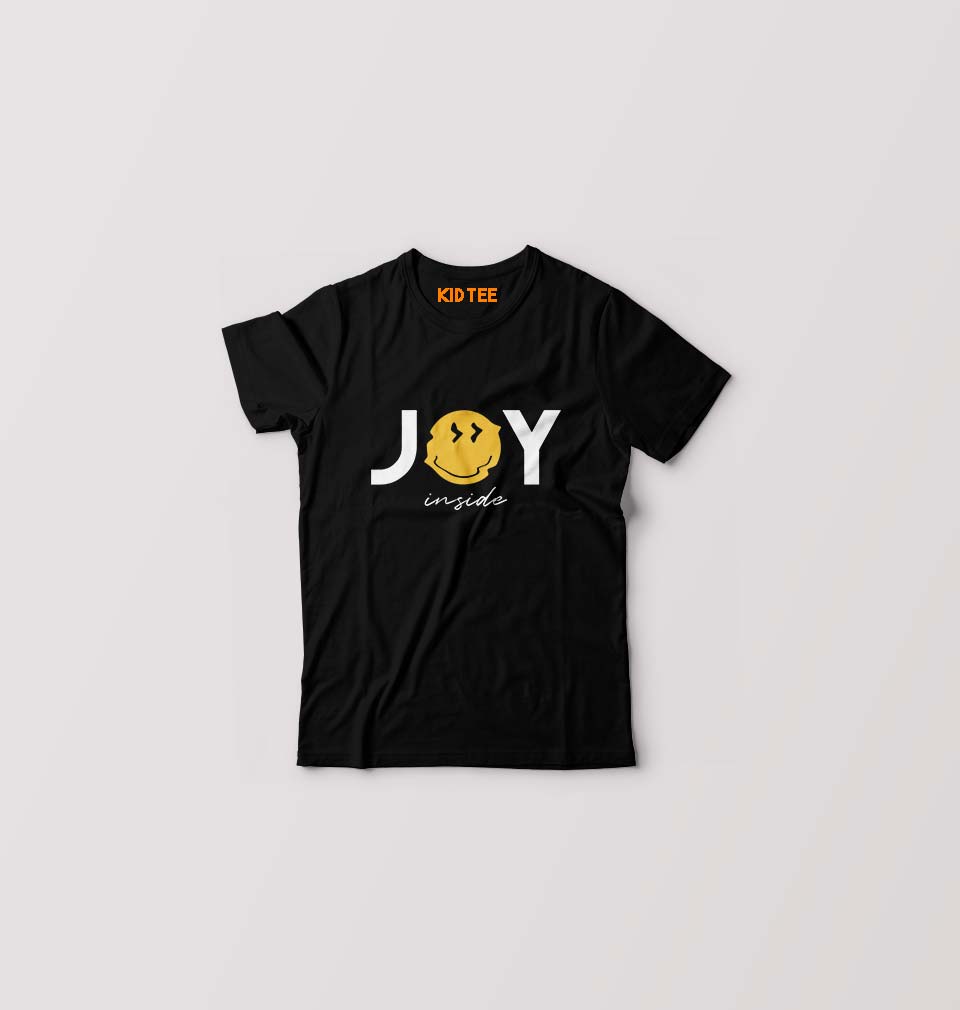 Joy Emoji Kids T-Shirt for Boy/Girl-Black-Ektarfa.online