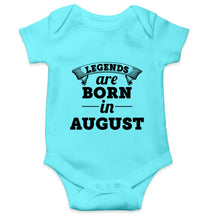 Load image into Gallery viewer, Legends are Born in August Kids Romper For Baby Boy/Girl-0-5 Months(18 Inches)-Sky Blue-Ektarfa.online
