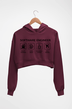 Load image into Gallery viewer, Software Engineer Crop HOODIE FOR WOMEN-Maroon-Ektarfa.online
