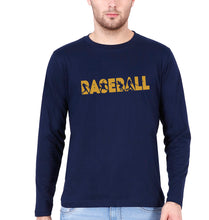 Load image into Gallery viewer, Baseball Full Sleeves T-Shirt for Men-Navy Blue-Ektarfa.online
