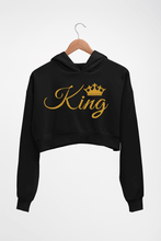 Load image into Gallery viewer, King Crop HOODIE FOR WOMEN-Black-Ektarfa.online
