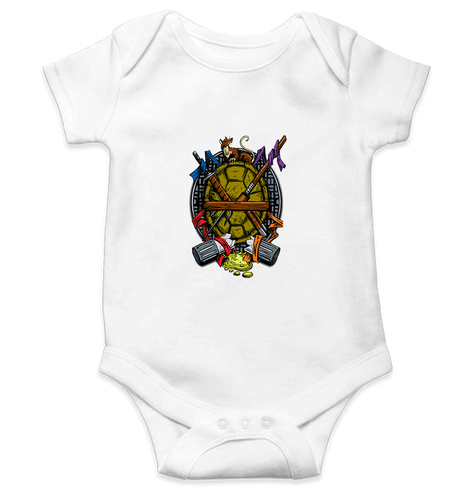 TMNT Kids Romper Kids Romper For Baby Boy/Girl-0-5 Months(18 Inches)-White-Ektarfa.online