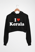 Load image into Gallery viewer, I Love Kerala Crop HOODIE FOR WOMEN-Black-Ektarfa.online
