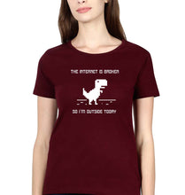 Load image into Gallery viewer, Internet Funny T-Shirt for Women-Maroon-Ektarfa.online
