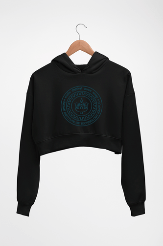 IIT Kanpur Crop HOODIE FOR WOMEN-Black-Ektarfa.online