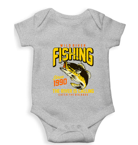 Fishing Kids Romper For Baby Boy/Girl-0-5 Months(18 Inches)-Grey-Ektarfa.online