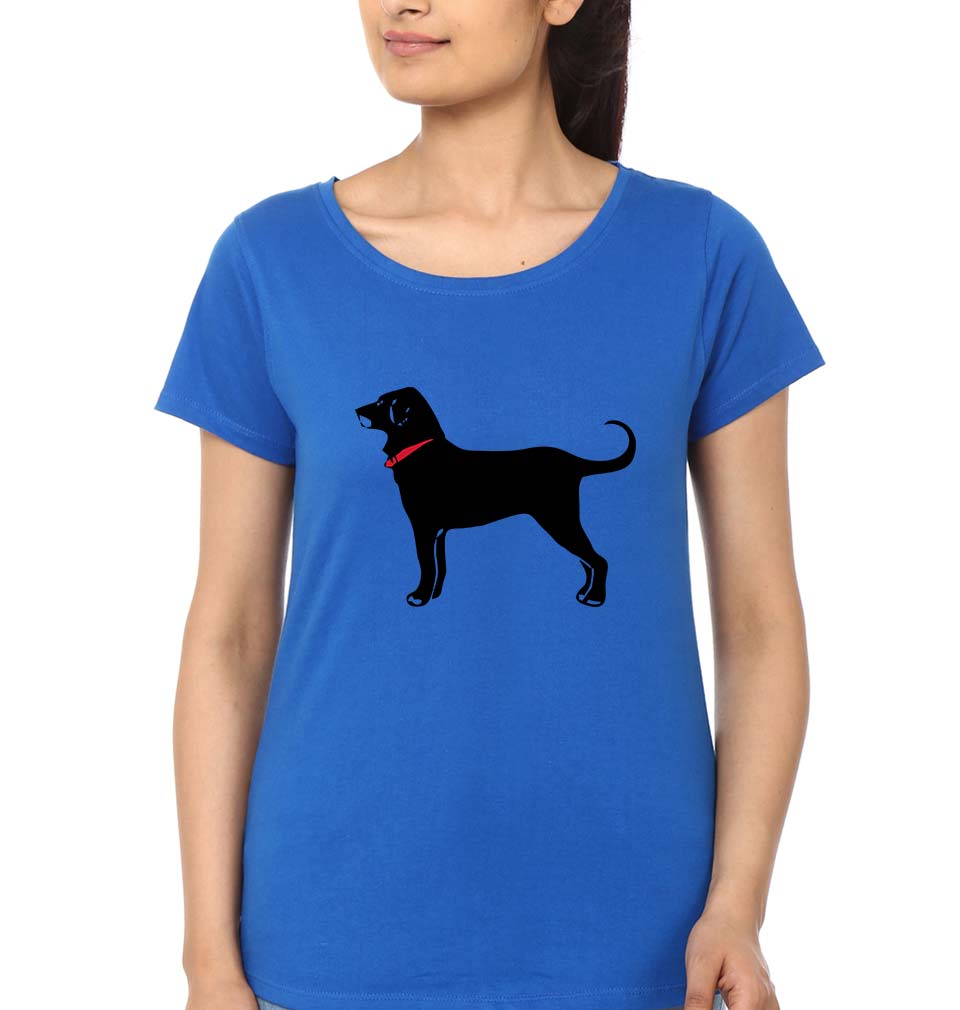 Black Dog T-Shirt for Women-Royal Blue-Ektarfa.online