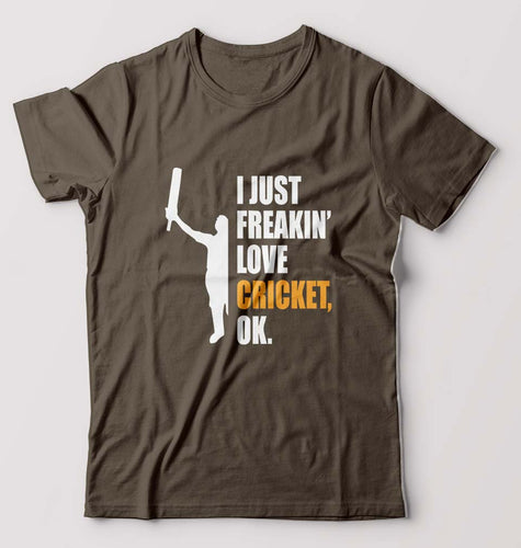 Love Cricket T-Shirt for Men-Olive Green-Ektarfa.online