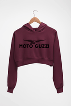 Load image into Gallery viewer, Moto Guzzi Crop HOODIE FOR WOMEN-Maroon-Ektarfa.online
