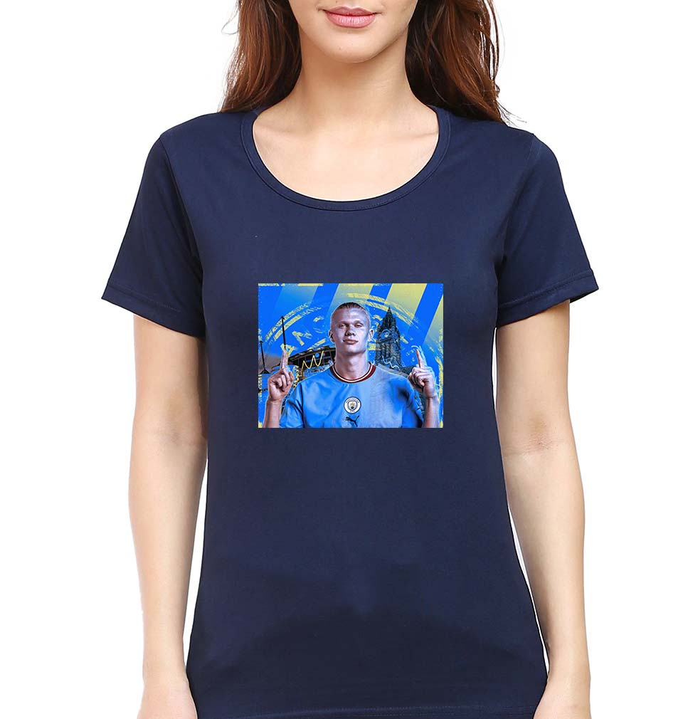 Erling Haaland T-Shirt for Women-Navy Blue-Ektarfa.online