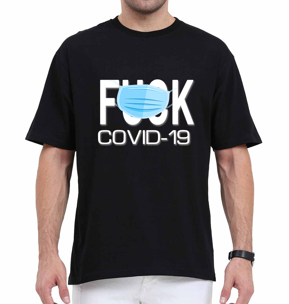 Covid 19 Oversized T-Shirt for Men-Black-Ektarfa.online
