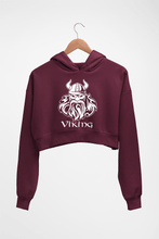 Load image into Gallery viewer, Viking Crop HOODIE FOR WOMEN-Maroon-Ektarfa.online
