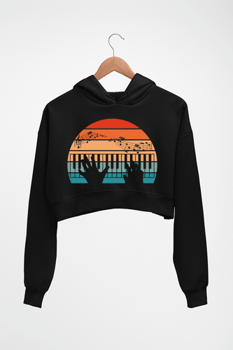 Piano Crop HOODIE FOR WOMEN-Black-Ektarfa.online