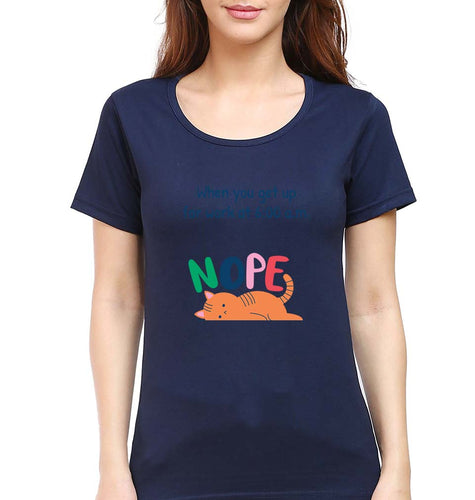 Nope T-Shirt for Women-Navy Blue-Ektarfa.online