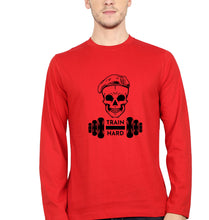 Load image into Gallery viewer, Gym Train Hard Full Sleeves T-Shirt for Men-Red-Ektarfa.online
