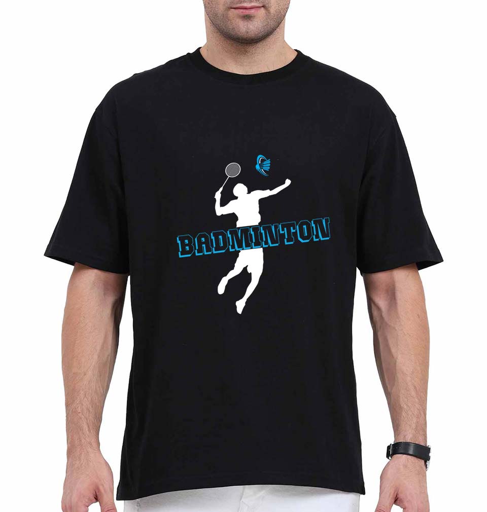 Badminton Oversized T-Shirt for Men-Black-Ektarfa.online