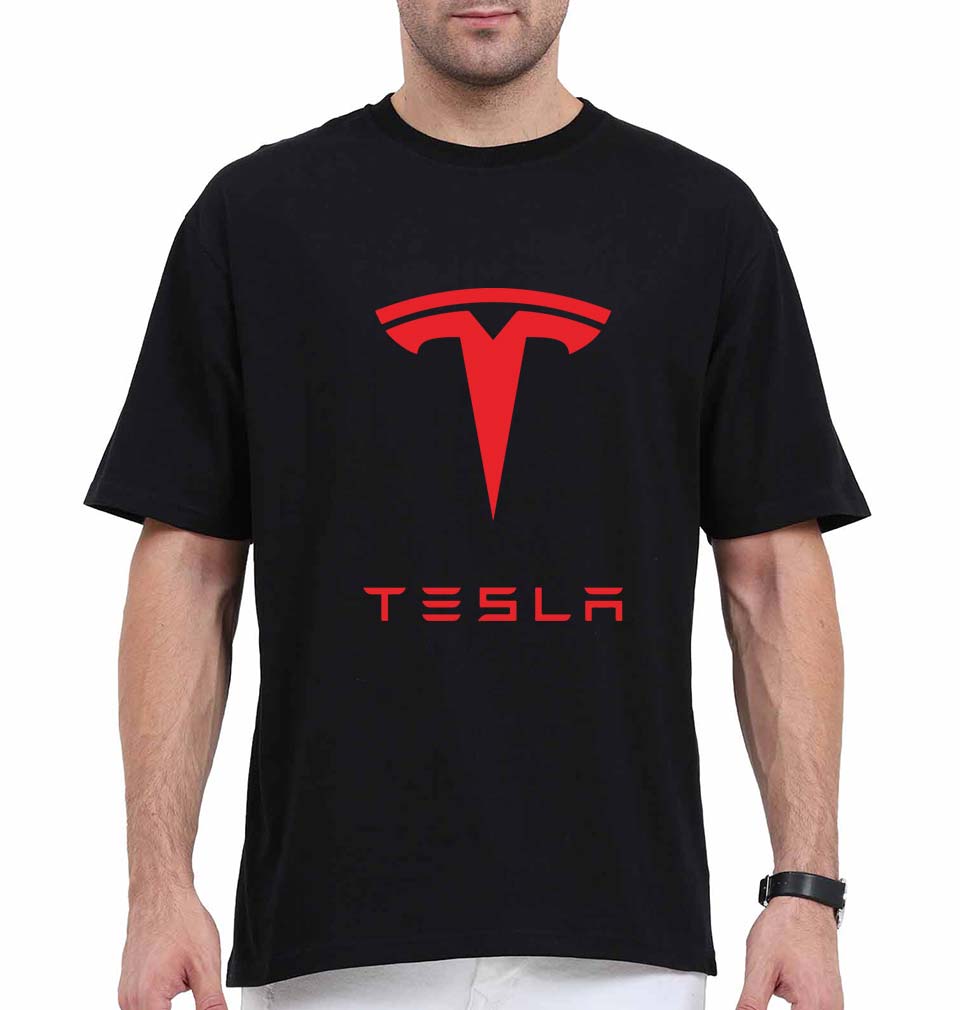 Tesla Oversized T-Shirt for Men-Black-Ektarfa.online