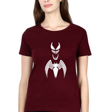 Load image into Gallery viewer, Venom Spiderman Superhero T-Shirt for Women-Maroon-Ektarfa.online
