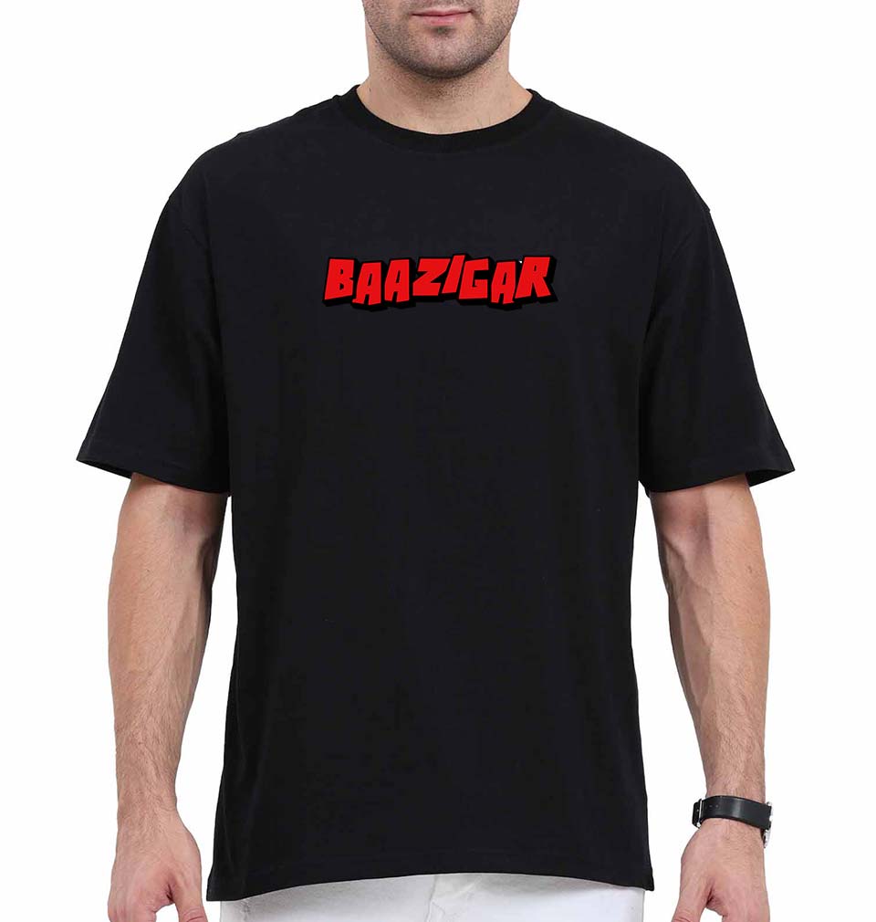 Baazigar Oversized T-Shirt for Men-Black-Ektarfa.online