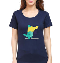Load image into Gallery viewer, Crocodile T-Shirt for Women-Navy Blue-Ektarfa.online
