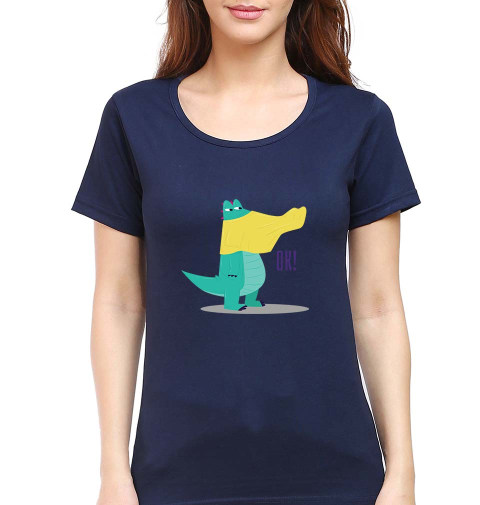 Crocodile T-Shirt for Women-Navy Blue-Ektarfa.online