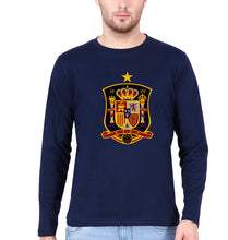Load image into Gallery viewer, Spain Football Full Sleeves T-Shirt for Men-Navy Blue-Ektarfa.online
