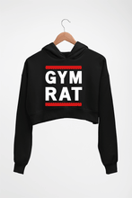 Load image into Gallery viewer, Gym Rat Crop HOODIE FOR WOMEN-Black-Ektarfa.online
