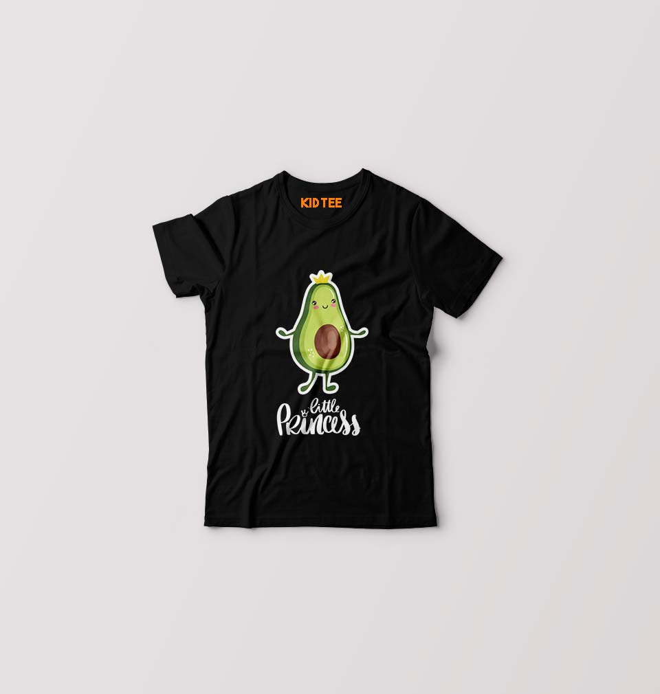 Avocado Princess Kids T-Shirt for Boy/Girl-Black-Ektarfa.online