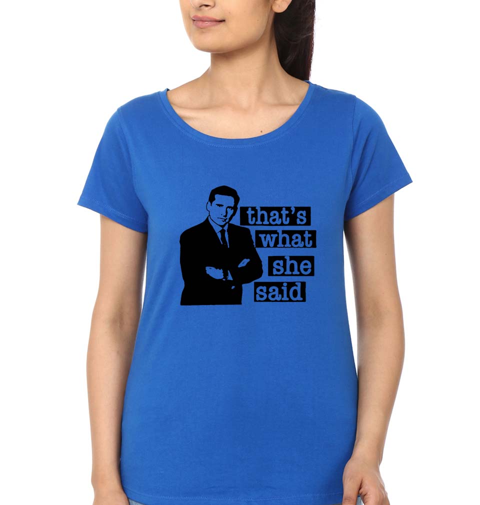 Michael Scott That's What She Said T-Shirt for Women-Royal Blue-Ektarfa.online