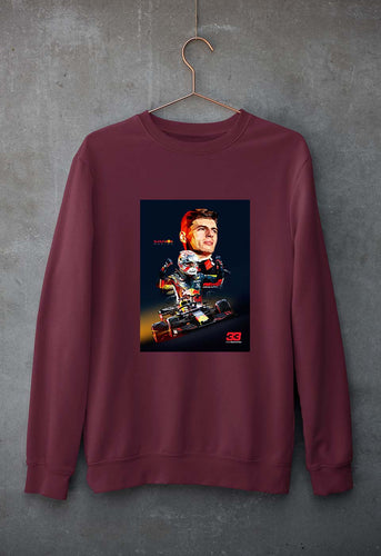 Max Verstappen Unisex Sweatshirt for Men/Women-S(40 Inches)-Maroon-Ektarfa.online