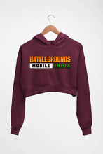 Load image into Gallery viewer, Battlegrounds Mobile India (BGMI) Crop HOODIE FOR WOMEN-Maroon-Ektarfa.online
