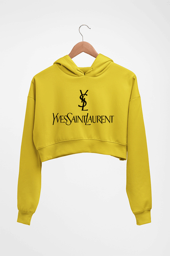 YSL Crop HOODIE FOR WOMEN-Mustard Yellow-Ektarfa.online