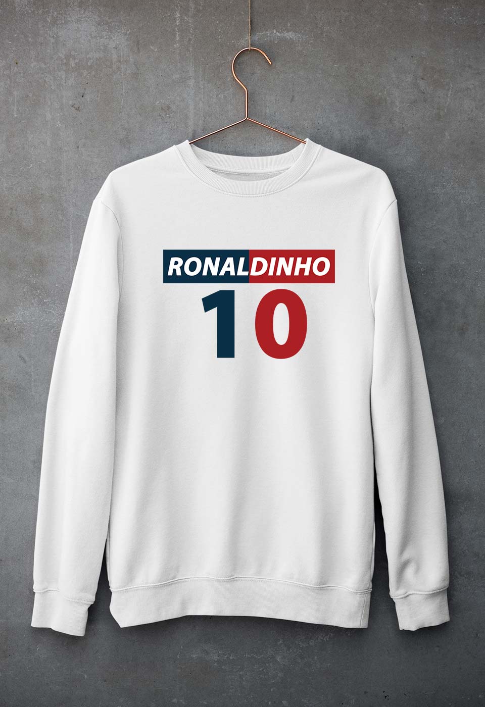 Ronaldinho Unisex Sweatshirt for Men/Women-White-Ektarfa.online