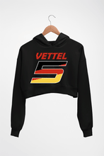 Load image into Gallery viewer, Sebastian Vettel F1 Crop HOODIE FOR WOMEN-Black-Ektarfa.online
