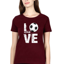 Load image into Gallery viewer, Love Football T-Shirt for Women-Maroon-Ektarfa.online

