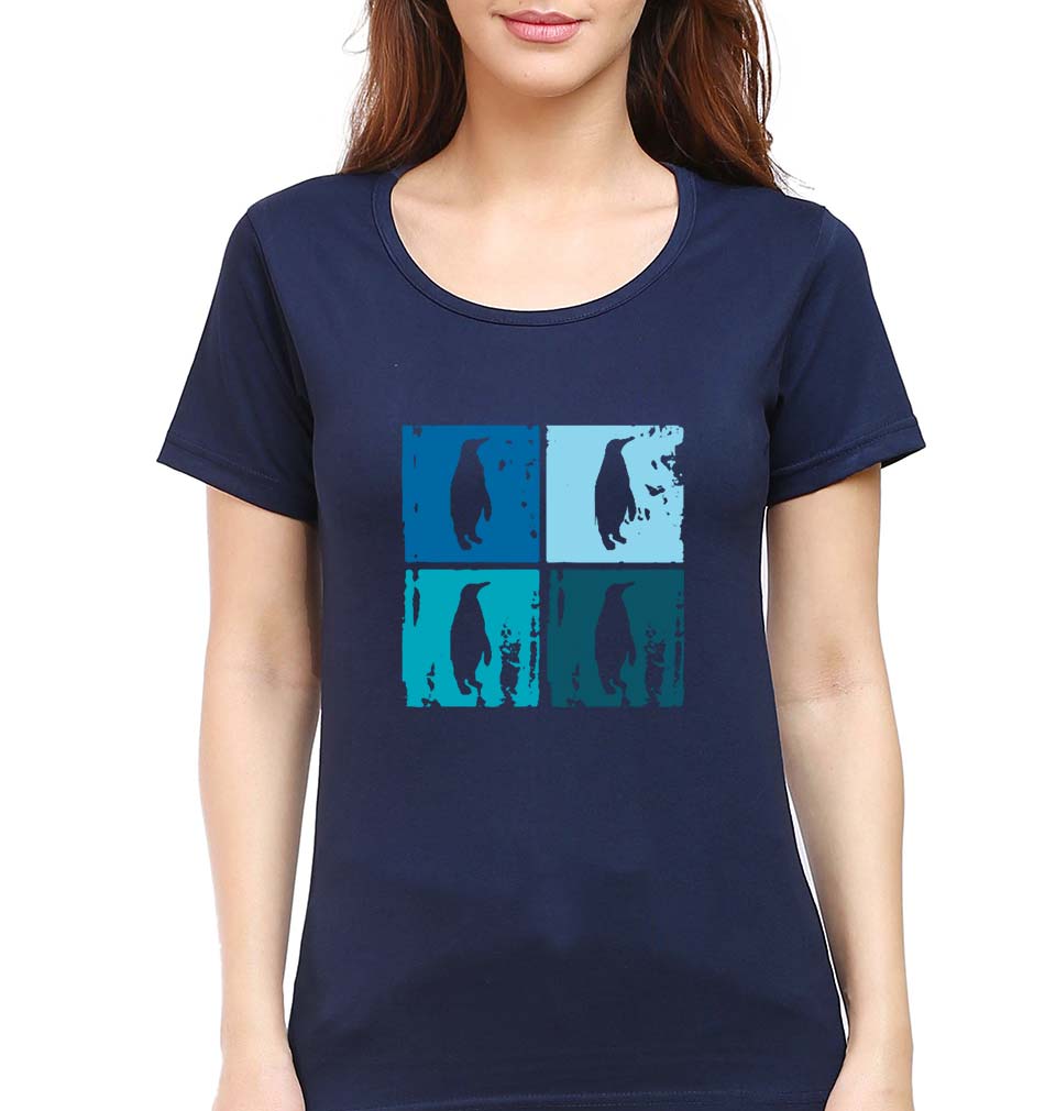 Penguins T-Shirt for Women-Navy Blue-Ektarfa.online