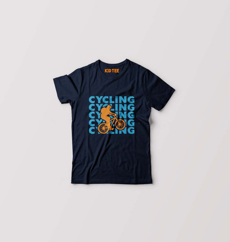 Cycling Kids T-Shirt for Boy/Girl-Navy Blue-Ektarfa.online