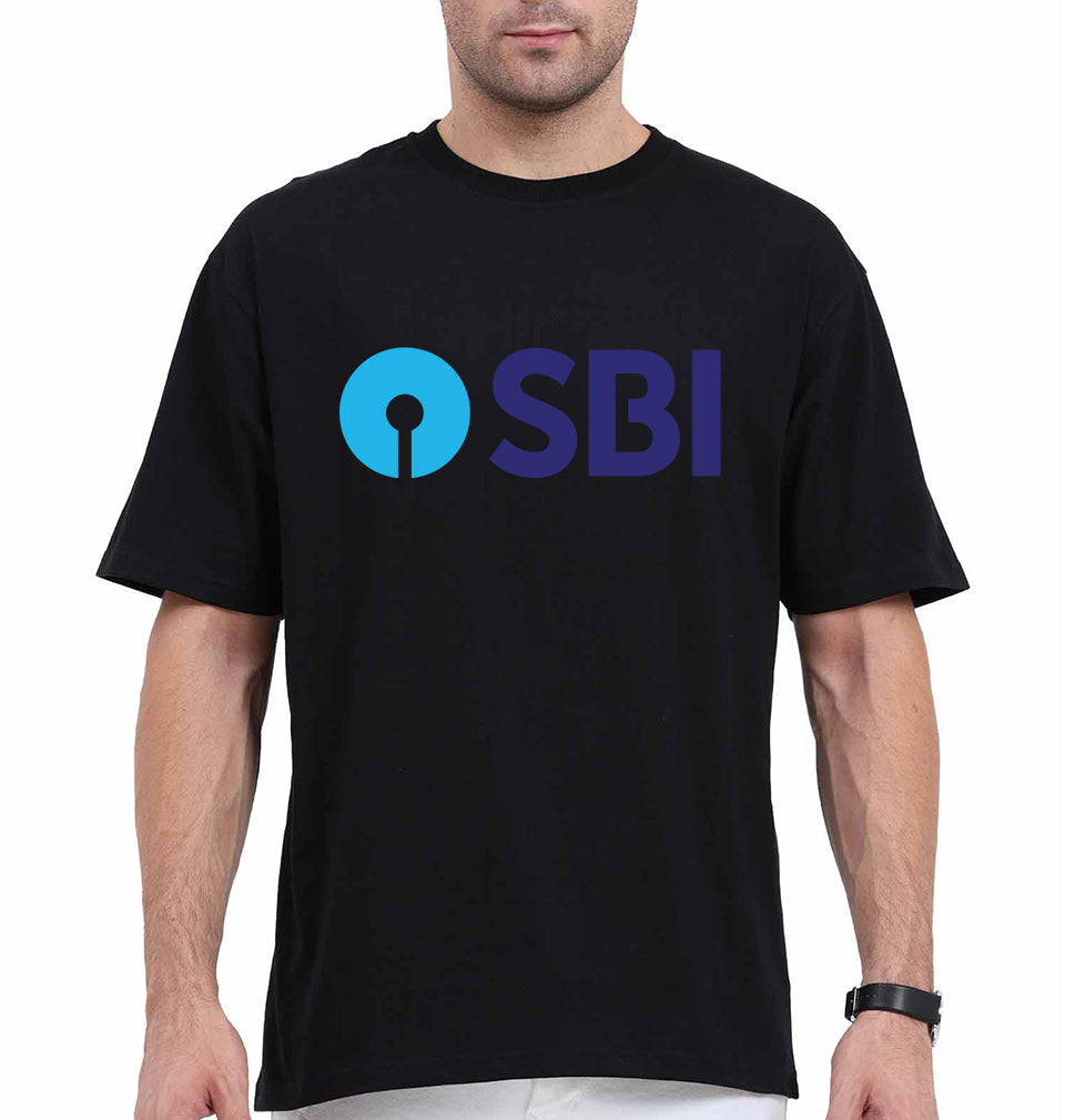 State Bank of India(SBI) Oversized T-Shirt for Men-Black-Ektarfa.online