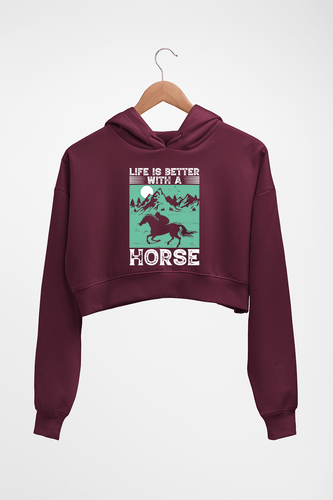 Horse Riding Crop HOODIE FOR WOMEN-Maroon-Ektarfa.online