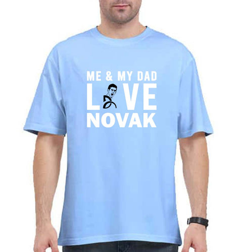 Love Novak Djokovic Tennis Oversized T-Shirt for Men-Baby Blue-Ektarfa.online