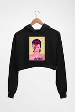 Load image into Gallery viewer, David Bowie Crop HOODIE FOR WOMEN-Black-Ektarfa.online
