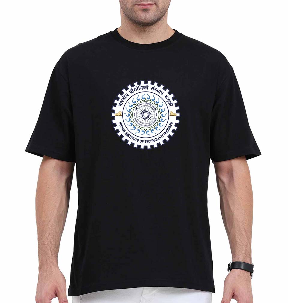 IIT Roorkee Oversized T-Shirt for Men-Black-Ektarfa.online