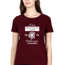Load image into Gallery viewer, Cyber Security T-Shirt for Women-Maroon-Ektarfa.online
