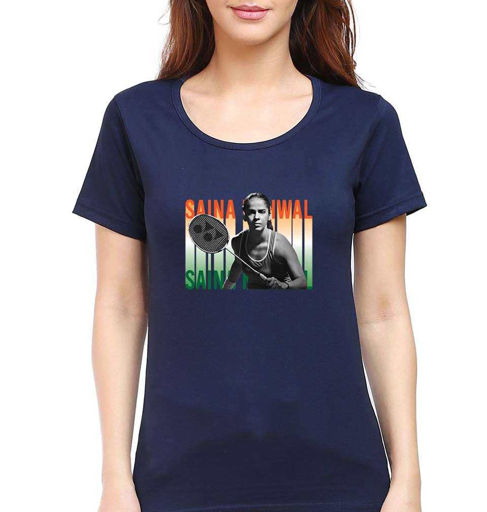 Saina Nehwal T-Shirt for Women-Navy Blue-Ektarfa.online