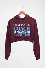 Load image into Gallery viewer, Rugby Crop HOODIE FOR WOMEN-Maroon-Ektarfa.online
