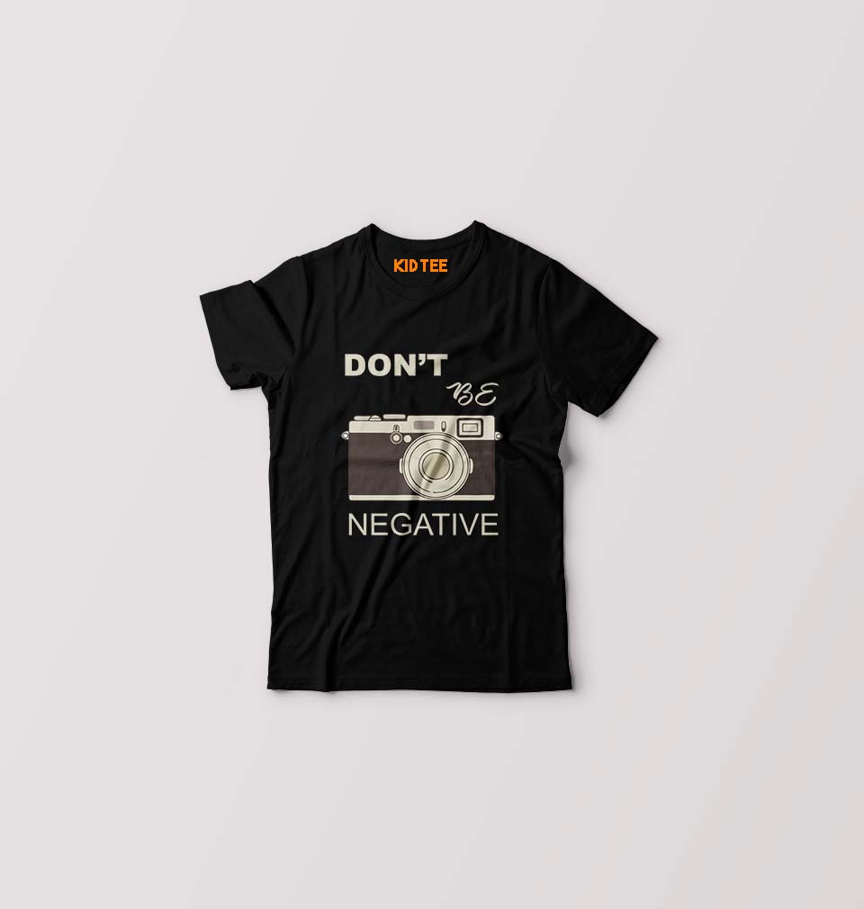 don't be negative Kids T-Shirt for Boy/Girl-Black-Ektarfa.online