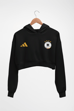 Load image into Gallery viewer, Germany Football Crop HOODIE FOR WOMEN-Black-Ektarfa.online
